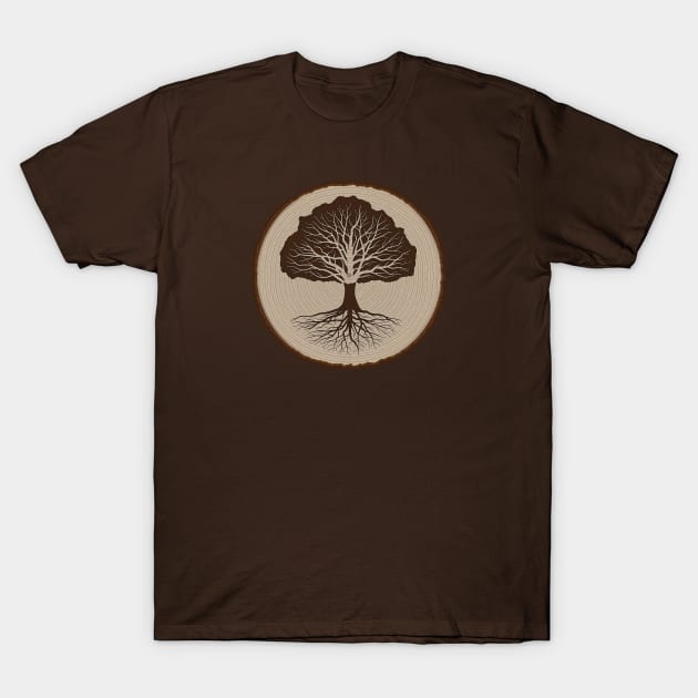 Wooden Tree T-Shirt by RudDesigns